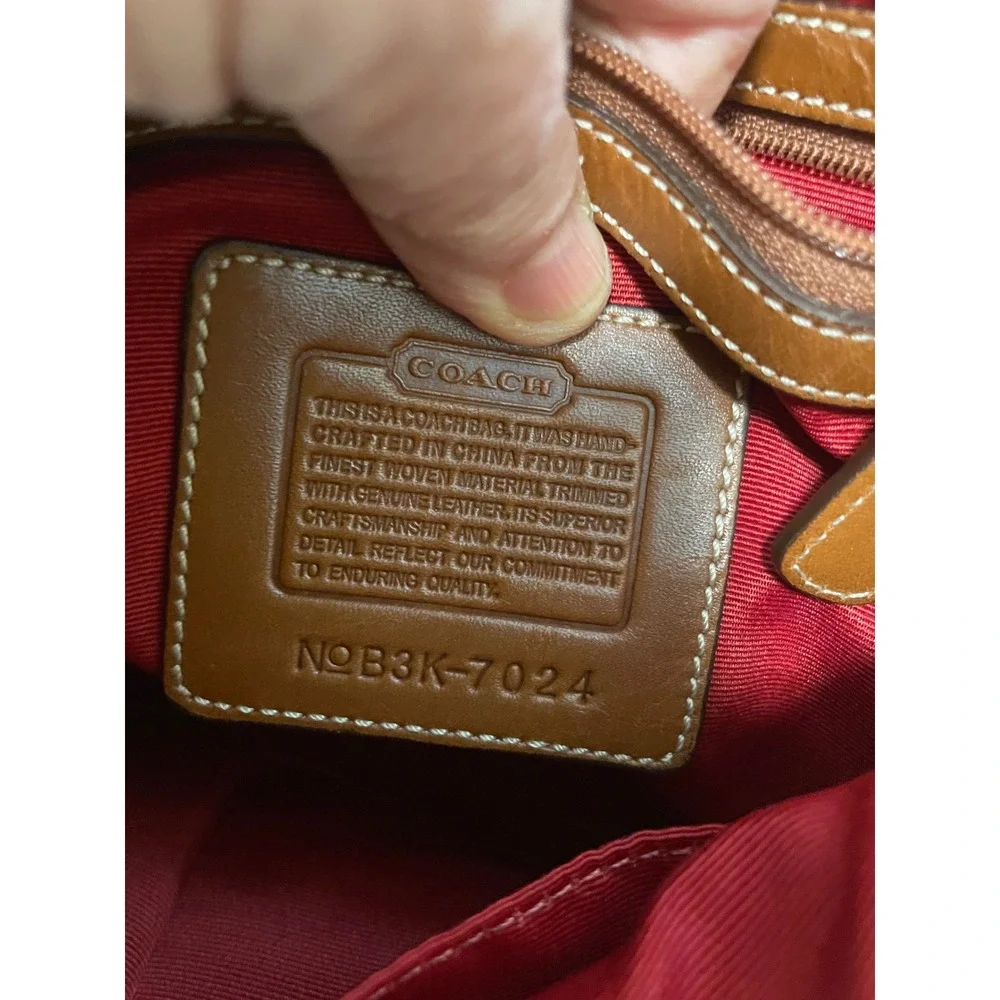 Vintage Coach Denim Hippie Flap Red Stripe 2003 RARE New in Box - Picture 7 of 9
